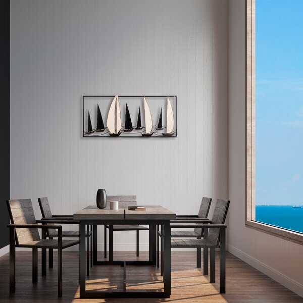 Μεταλλικός πίνακας Yelkenli Πολύχρωμος 40x91x5 cm
