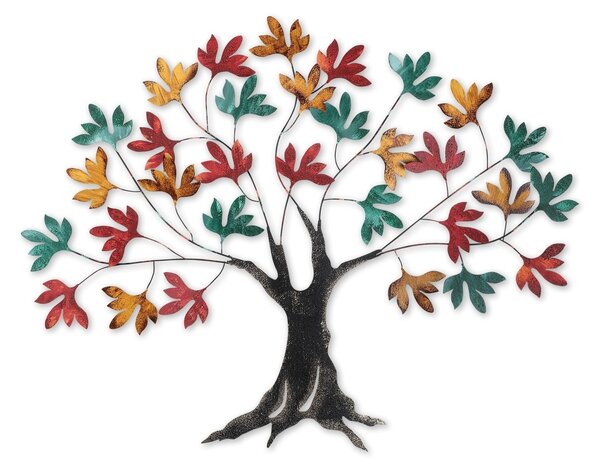 Μεταλλικός πίνακας Yggdrasil Πολύχρωμος 115x94x4 cm