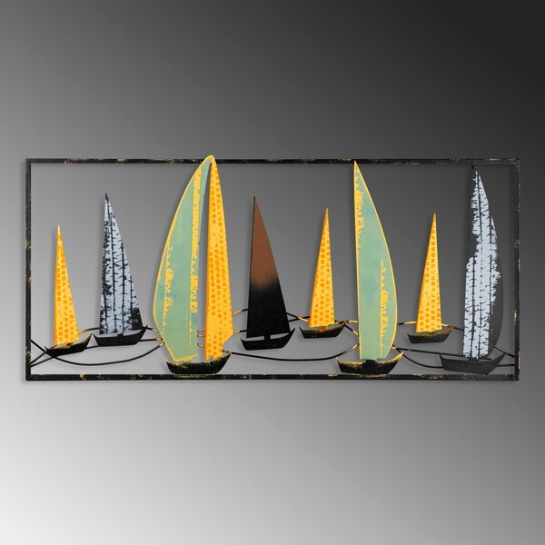 Μεταλλικός πίνακας Yelkenli Πολύχρωμος 40x90 cm