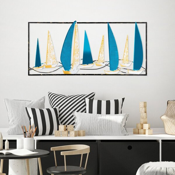 Μεταλλικός πίνακας Yelkenli Πολύχρωμος 40x90 cm