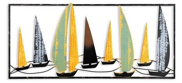 Μεταλλικός πίνακας Yelkenli Πολύχρωμος 40x90 cm