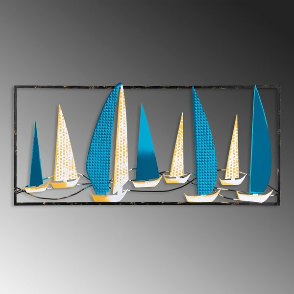 Μεταλλικός πίνακας Yelkenli Πολύχρωμος 40x90 cm