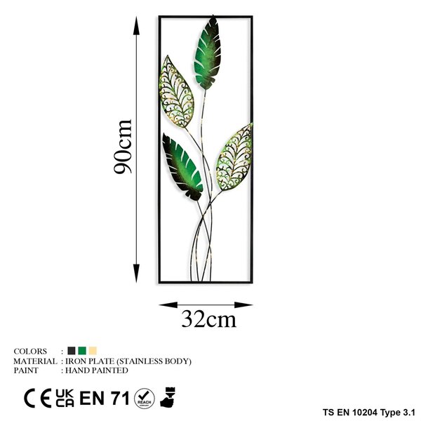 Μεταλλικός πίνακας Timeyi Πολύχρωμος 32x90 cm