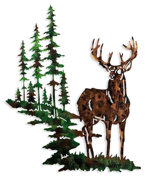 Μεταλλικός πίνακας Deer Πολύχρωμος 65x79 cm