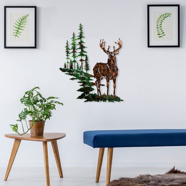 Μεταλλικός πίνακας Deer Πολύχρωμος 65x79 cm