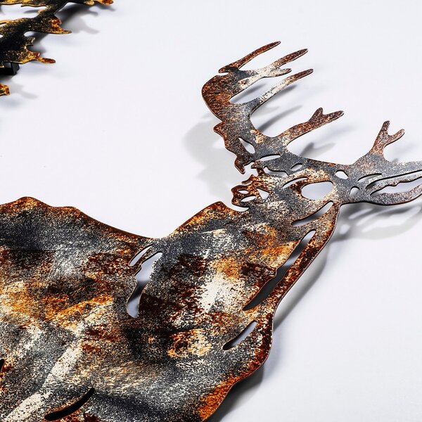 Μεταλλικός πίνακας Deer Πολύχρωμος 65x79 cm