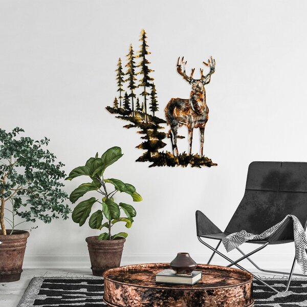 Μεταλλικός πίνακας Deer Πολύχρωμος 65x79 cm