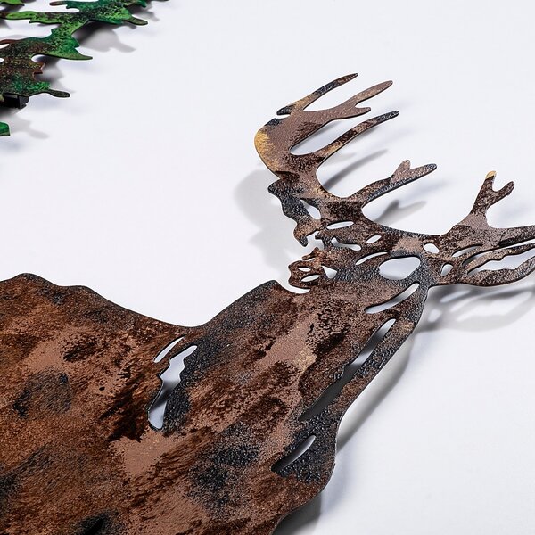 Μεταλλικός πίνακας Deer Πολύχρωμος 65x79 cm