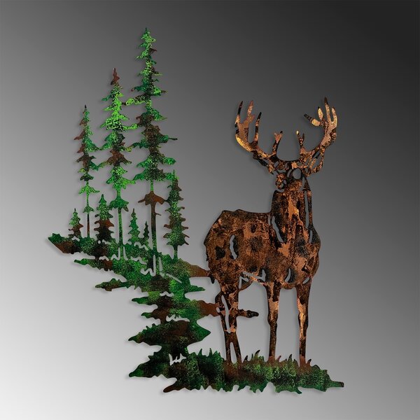 Μεταλλικός πίνακας Deer Πολύχρωμος 65x79 cm