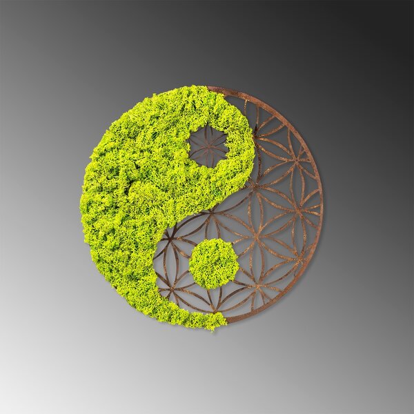 Διακοσμητικό Τοίχου Yin Yang, Πράσινο, 44x1x44 cm