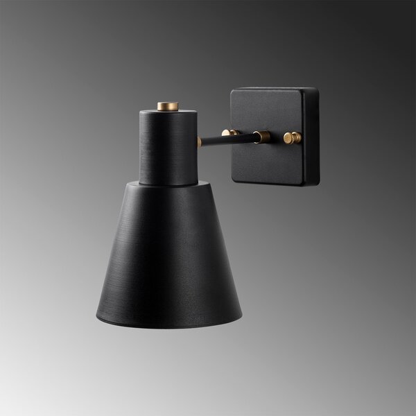 Φωτιστικό Τοίχου Funnel, Μαύρο, 14x24x21 cm