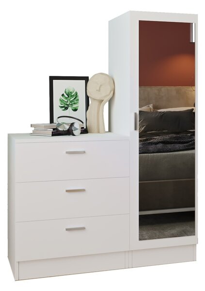 Ντουλάπα multifuncțional με Καθρέφτη Cc6 Λευκό 40x140x47 cm