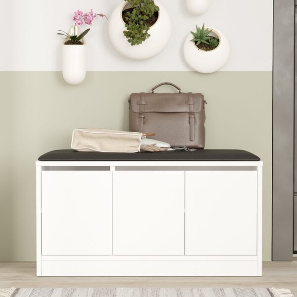 Παπουτσοθήκη με bancheta Mr2 Λευκό 89.6x45.8x35.5 cm