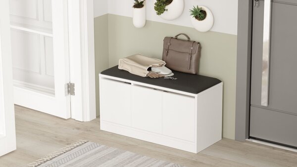 Παπουτσοθήκη με bancheta Mr2 Λευκό 89.6x45.8x35.5 cm
