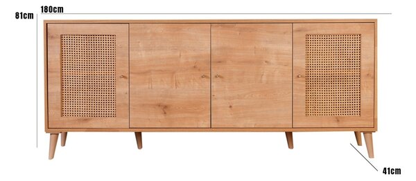 Κονσόλα Hazeran Δρυς 180x81x41 cm
