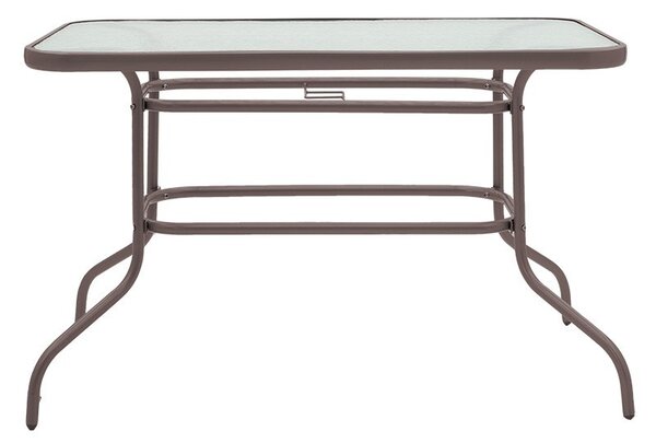 Τραπέζι κήπου Vallor από μέταλλο Καφέ-γυαλί 110x60x70 cm
