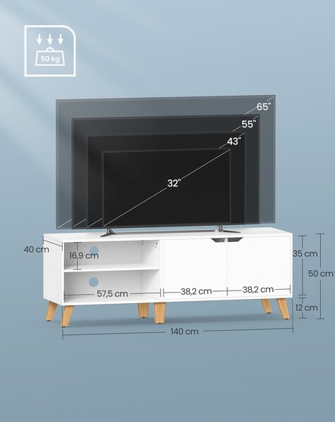 Έπιπλο TV Vasagle Λευκό 140x40x45 cm