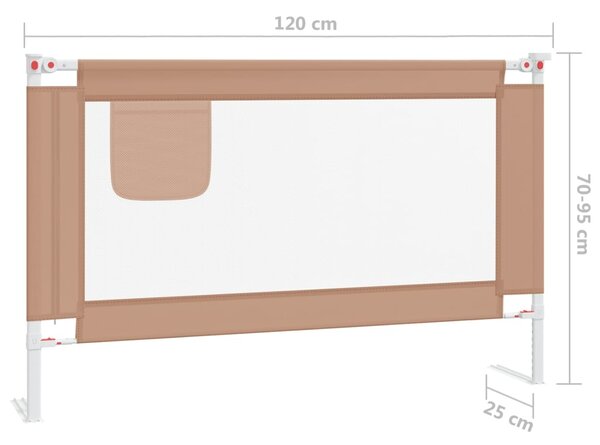 VidaXL Μπάρα Κρεβατιού Προστατευτική Taupe 120 x 25 εκ. Υφασμάτινη