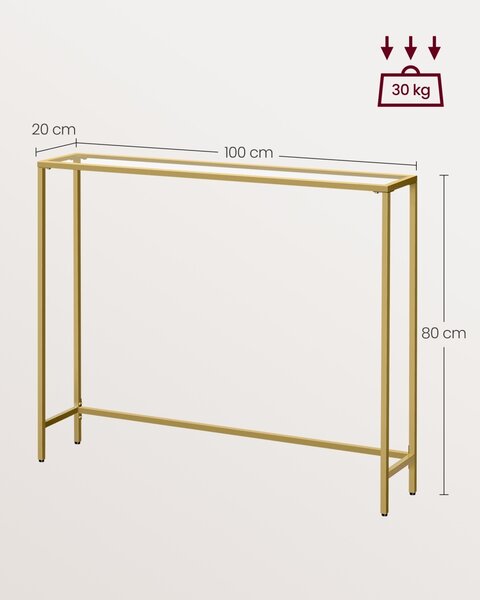 Κονσόλα Vasagle Χρυσό 100.5x20x80 cm