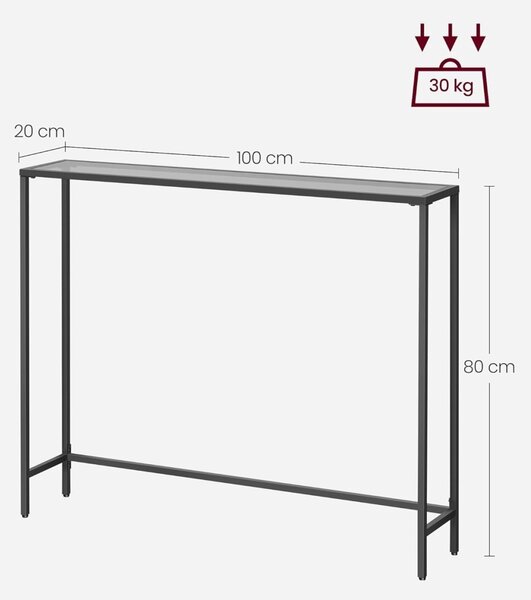 Κονσόλα Vasagle Γκρι 100.5x20x80 cm