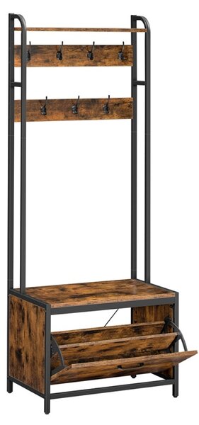 Κρεμάστρα με Παπουτσοθήκη Vasagle Καφέ 65x40x170 cm