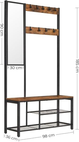 Κρεμάστρα Vasagle Καφέ 98x36x185 cm
