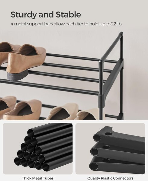 Παπουτσοθήκη Songmics Μαύρο 30x92x74 cm