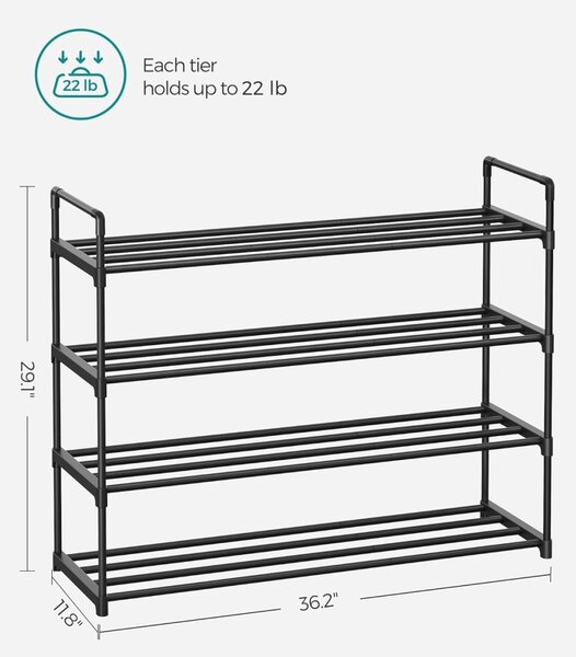 Παπουτσοθήκη Songmics Μαύρο 30x92x74 cm