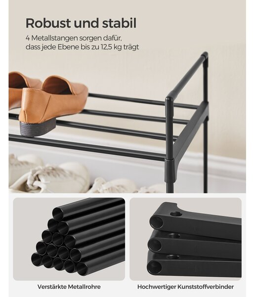 Ραφιέρα παπουτσιών Songmics Γκρι 116x30x55 cm