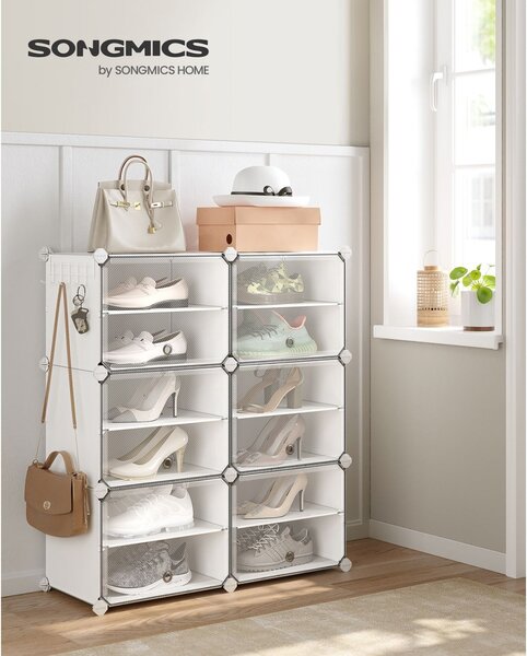 Ραφιέρα παπουτσιών Songmics Λευκό 82x32x92 cm