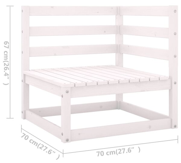 VidaXL Σαλόνι Κήπου 5 Τεμαχίων Λευκό από Μασίφ Ξύλο Πεύκου