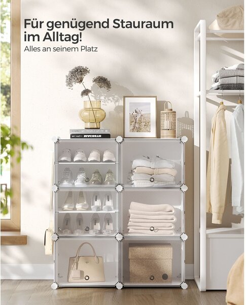 Ραφιέρα παπουτσιών Songmics Λευκό 82x32x92 cm
