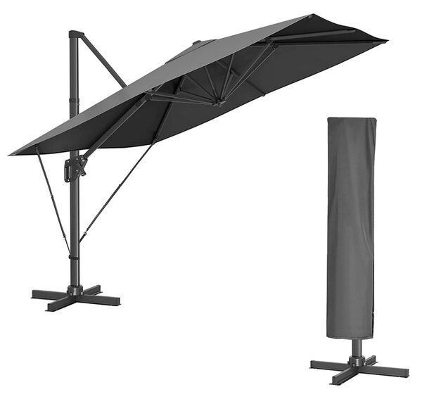 Ομπρέλα βεράντας Songmics Γκρι 300x300x260 cm