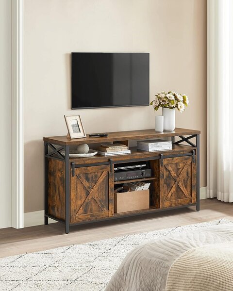 Έπιπλο TV, Vasagle, Καφέ-Μαύρο, 147x40x76 cm