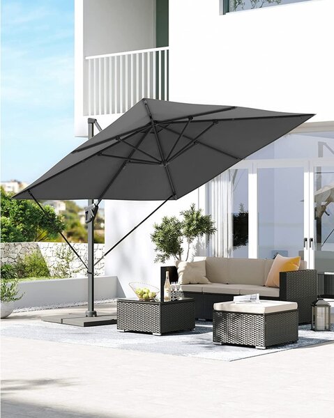 Ομπρέλα βεράντας Songmics Γκρι 300x300x260 cm