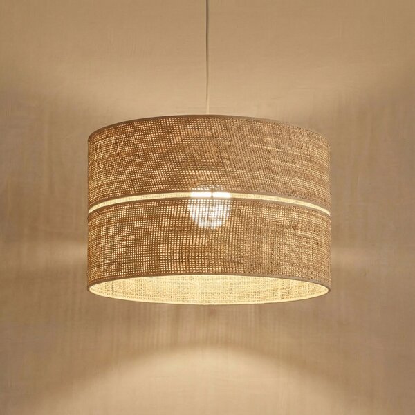 TK Lighting Κρεμαστό φωτιστικό Calma, 1 λάμπα, μπεζ, λινάρι, Ø 50 cm, E27, ρυθμιζόμενος, Μπεζ, Σαλόνι / τραπεζαρία, Άλλα υλικά