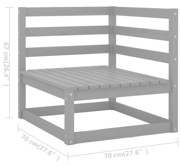 VidaXL Σαλόνι Κήπου Γκρι Σετ 5 Τεμαχίων από Μασίφ Ξύλο Πεύκου