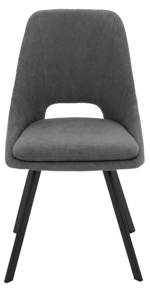 Καρέκλα Initiate material teddy σκούρο γκρι πόδια metalice negre 48x57x85 cm