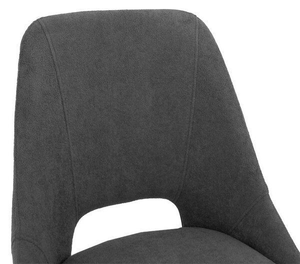 Καρέκλα Initiate material teddy σκούρο γκρι πόδια metalice negre 48x57x85 cm