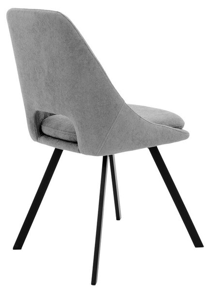 Καρέκλα Initiate material teddy γκρι-μαύρο πόδι μεταλλικό 48x57x85 cm