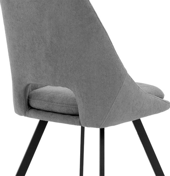 Καρέκλα Initiate material teddy γκρι-μαύρο πόδι μεταλλικό 48x57x85 cm