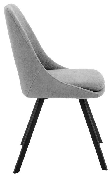 Καρέκλα Initiate material teddy γκρι-μαύρο πόδι μεταλλικό 48x57x85 cm