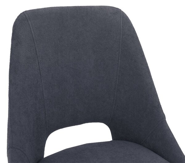 Σκαμπό μπαρ Initiate material teddy σκούρο γκρι με πόδια metalice negre 48x56x98 cm