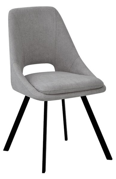 Καρέκλα Initiate material teddy γκρι-μαύρο πόδι μεταλλικό 48x57x85 cm
