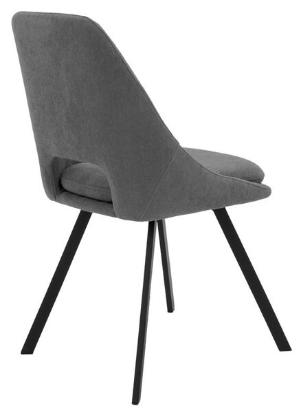 Καρέκλα Initiate material teddy σκούρο γκρι πόδια metalice negre 48x57x85 cm