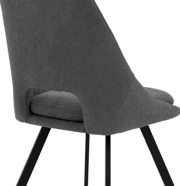 Καρέκλα Initiate material teddy σκούρο γκρι πόδια metalice negre 48x57x85 cm