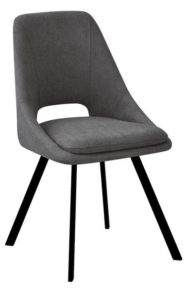 Καρέκλα Initiate material teddy σκούρο γκρι πόδια metalice negre 48x57x85 cm
