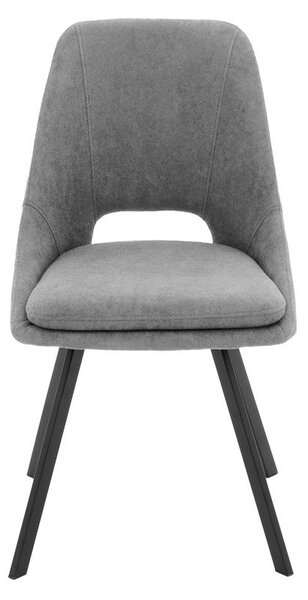 Καρέκλα Initiate material teddy γκρι-μαύρο πόδι μεταλλικό 48x57x85 cm