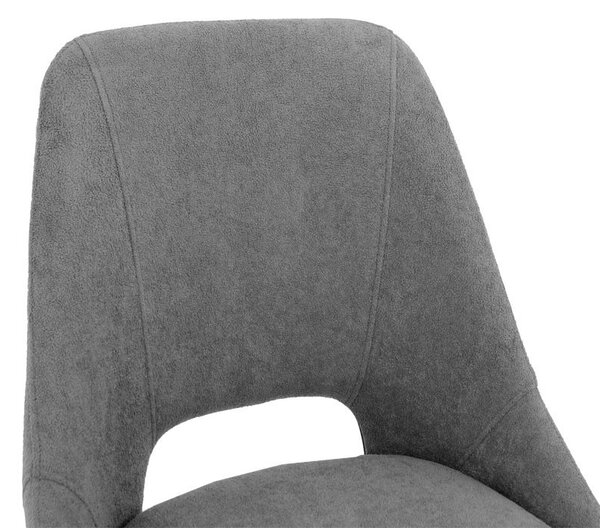 Καρέκλα Initiate material teddy γκρι-μαύρο πόδι μεταλλικό 48x57x85 cm