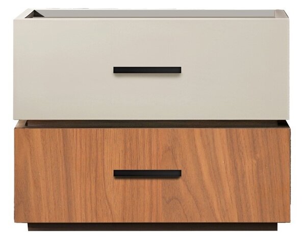 Κομοδίνο Sonlen MDF απόχρωση Καρυδιά-Μπεζ 60x40x44.5 cm
